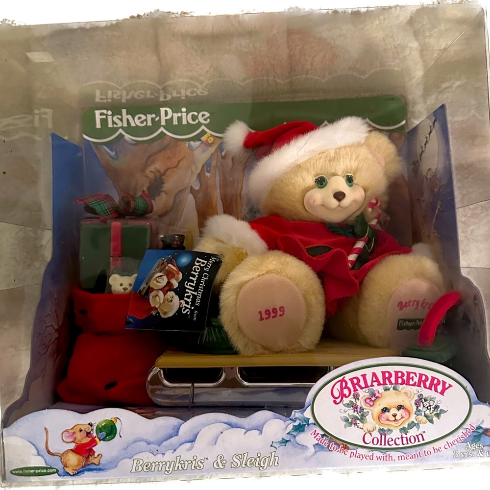 VTG Briarberry Collection 1999 Christmas Berrykris & Sleigh Bear Fisher Price